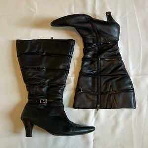 Ros Hommerson Black Walker Knee High Boots 9W